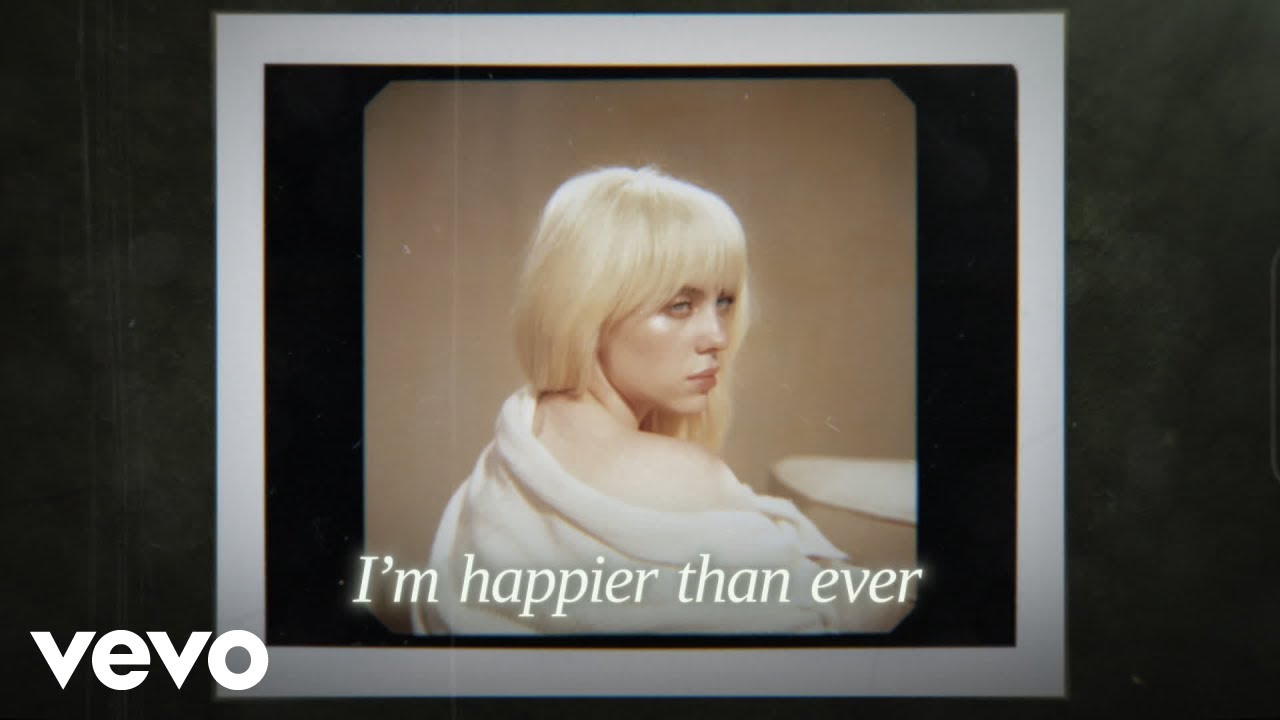 Billie Eilishが本日発売の最新アルバム「Happier Than Ever」収録の全16曲のリリック・ビデオを公開