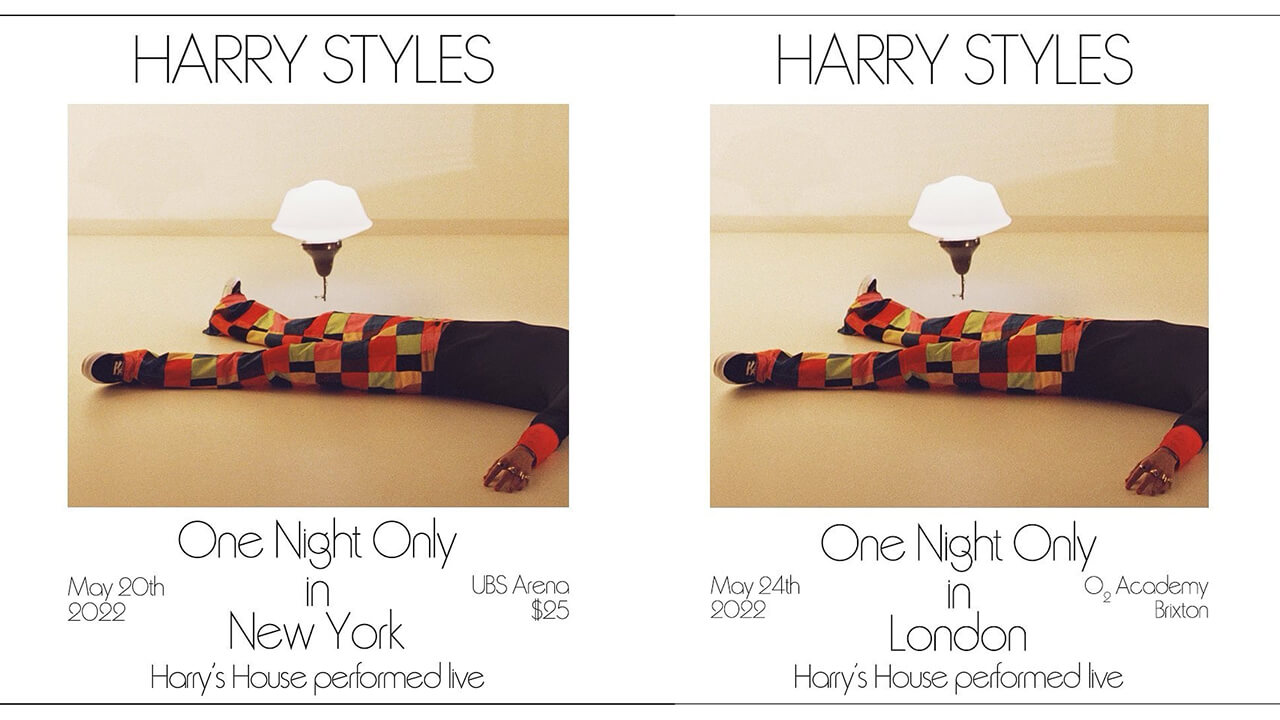 ハリー・スタイルズが2つの都市で最新アルバム『Harry's House』の一晩限りのライブを行うことを発表