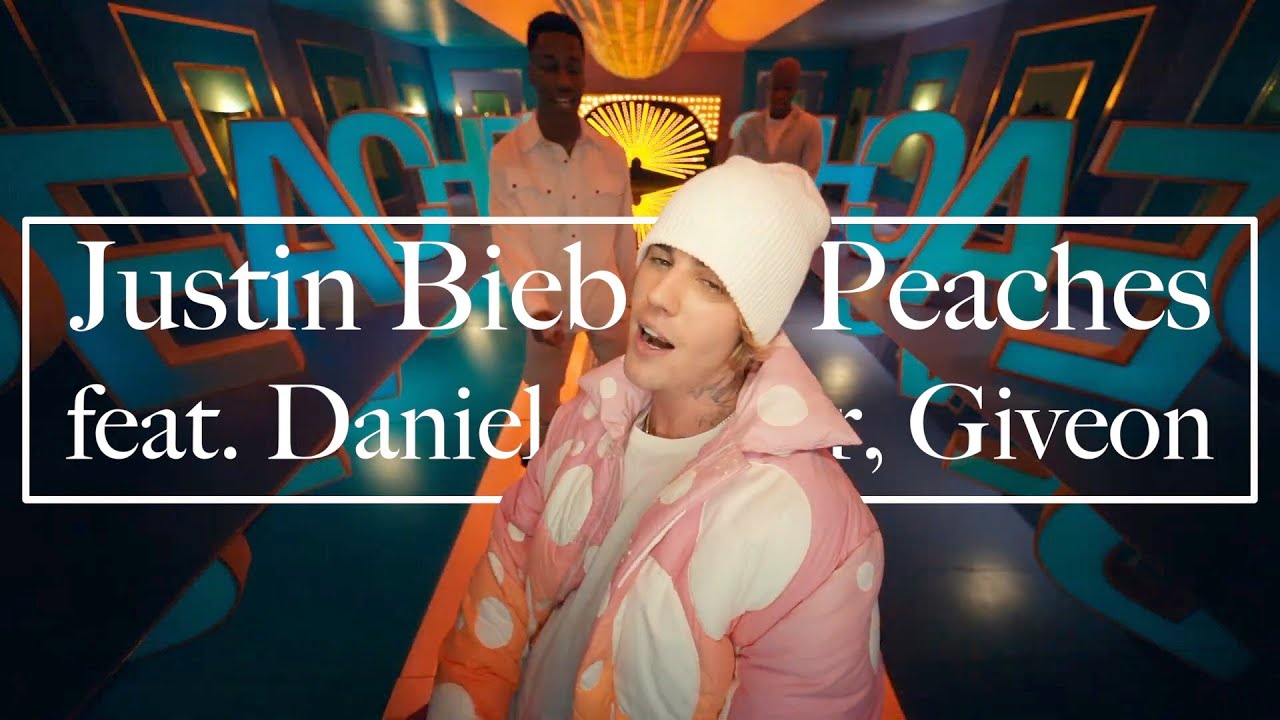Justin Bieber ft. Daniel Caesar, Giveon「Peaches」の洋楽歌詞カタカナ・YouTube和訳動画・解説まとめ
