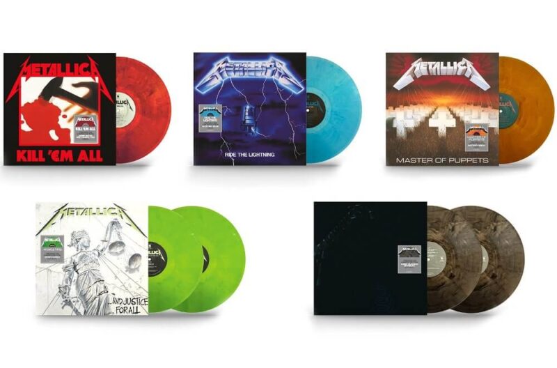 メタリカ、最初の5枚のスタジオ・アルバムが限定カスタム・カラー・ヴァイナルで発売決定。2023年11月から毎月1枚リリース