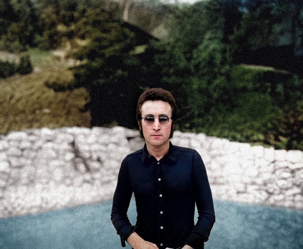 John Lennon at Lou Alder's house, 1973. (C) Yoko Ono