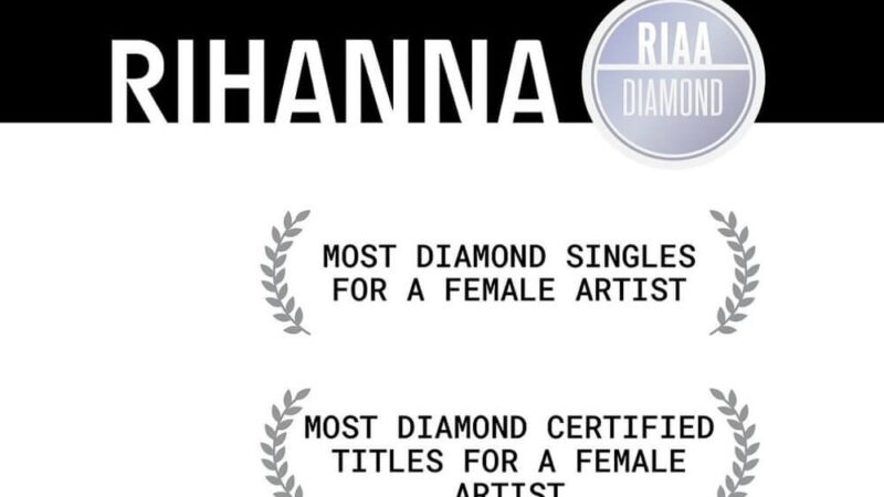 リアーナ、女性アーティストとして史上最多のダイヤモンドシングル獲得記録を達成