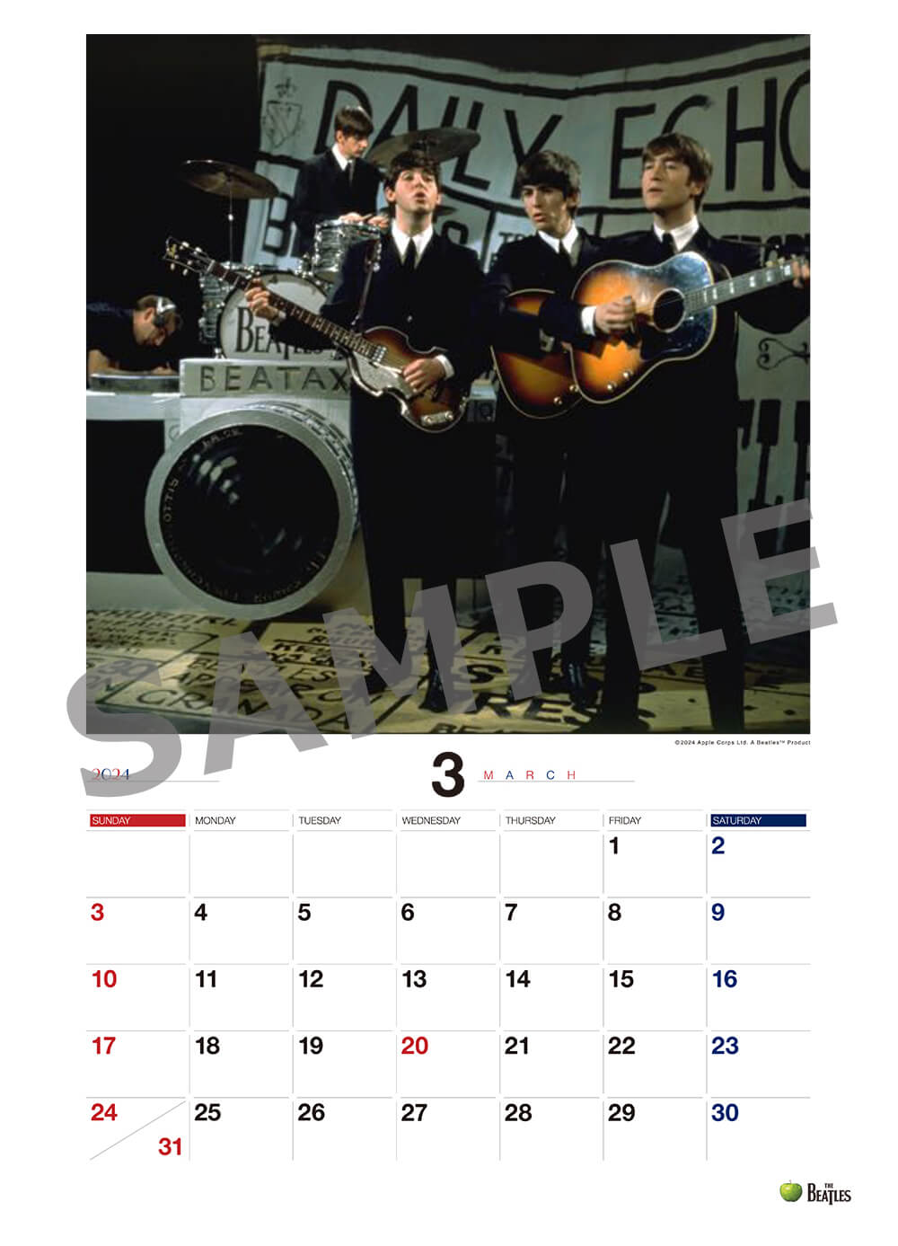 THE BEATLES Calendar 2024 Sample