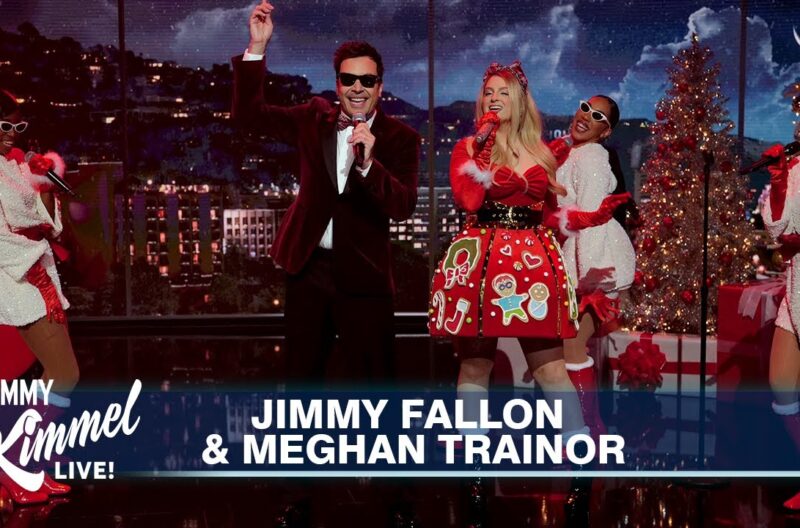 ジミー・ファロンがメーガン・トレイナーとともに米人気番組『ジミー・キンメル・ライブ!』で披露した「Wrap Me Up」の映像が公開